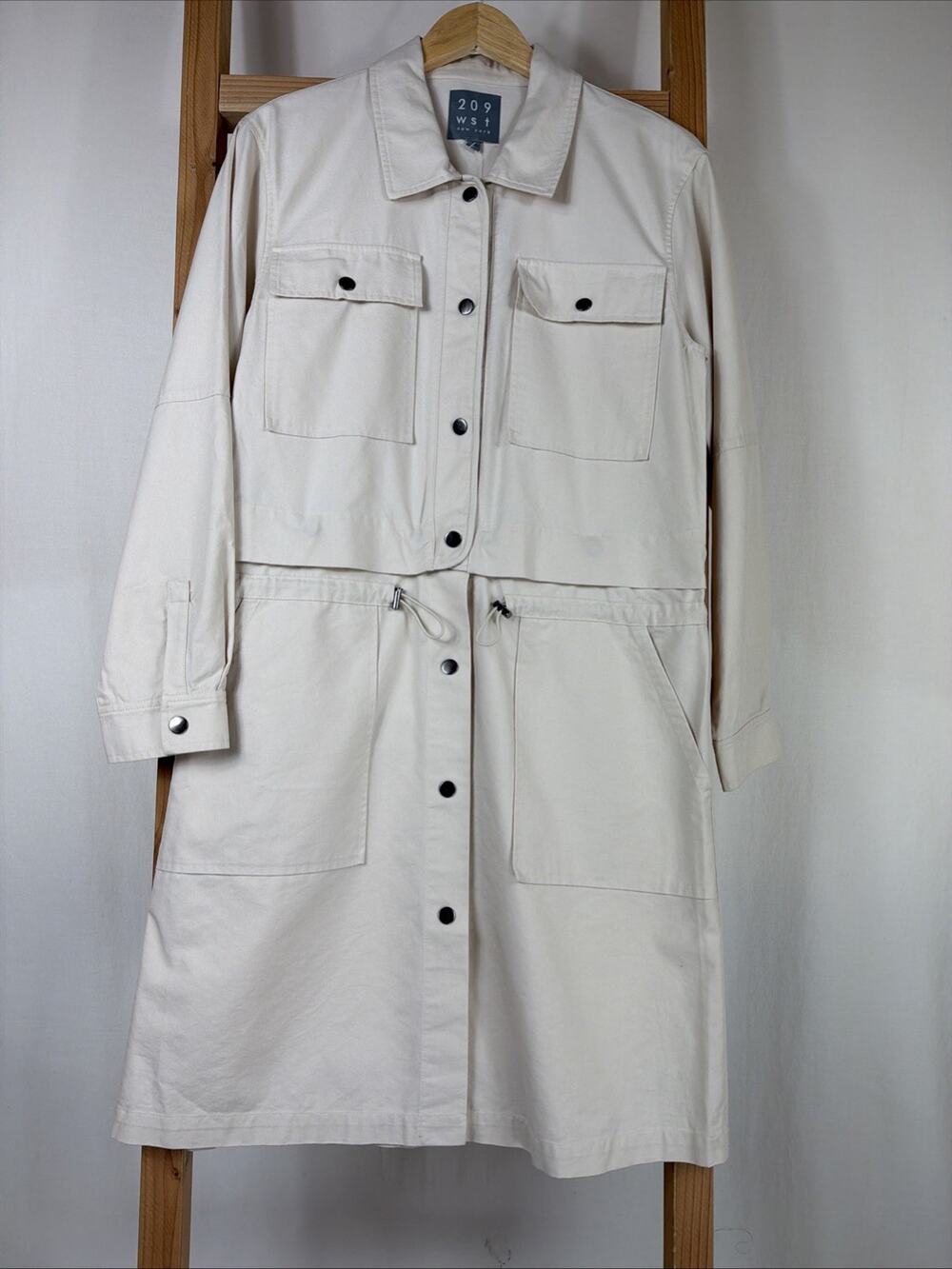 NWT 209 WST Beige Snap Up Twill Dress OR Jacket OR Skirt #1194 Size SM READ!!!